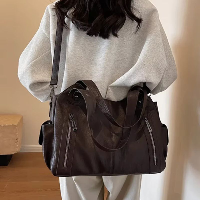 Structured PU Leather Crossbody Bag