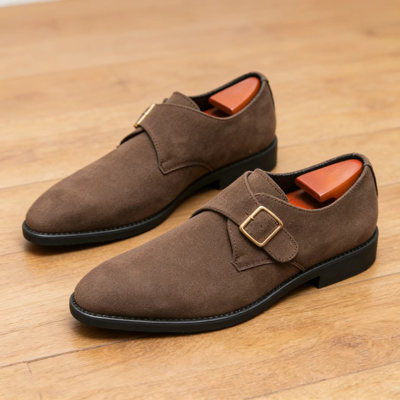 Mark - Buty ze szpiczastym noskiem i paskiem typu monk strap
