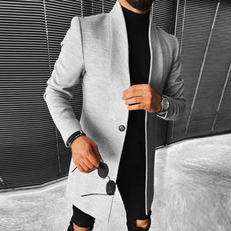Milan - Long sleeve mid-length jacket with stand collar