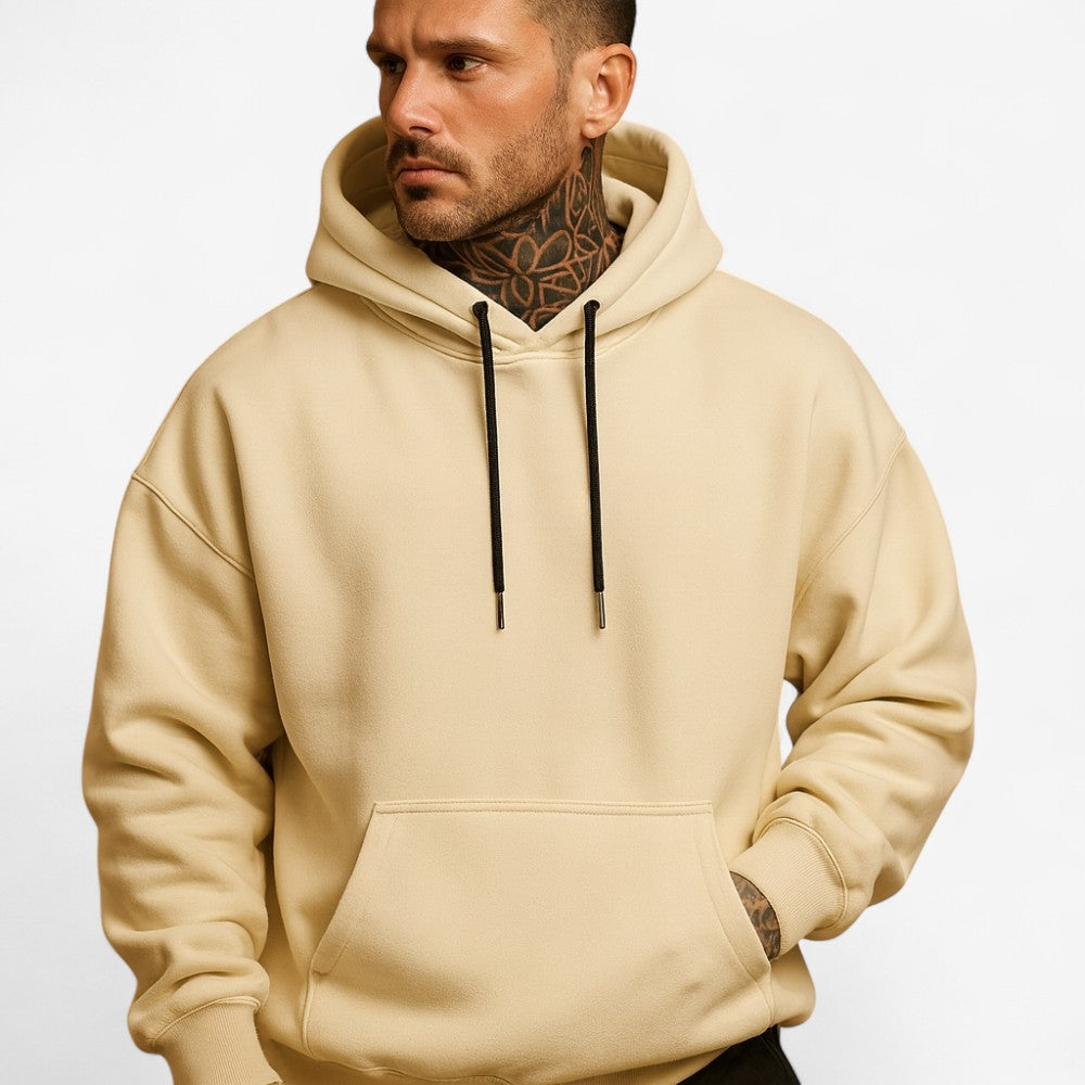 Jeroen – Oversize'owa bluza z kapturem na sznurki i kieszeniami