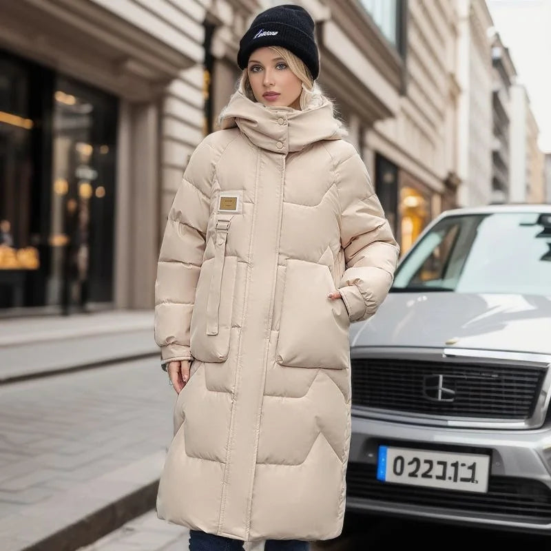 Ashley – Long Sleeve Quilted Jacket with Hood and Zipper Closure