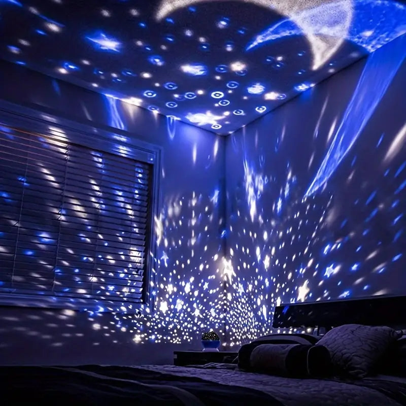 StarGlow – Projektor LED 2 w 1 z Gwiazdami, Obracający się i Regulowany