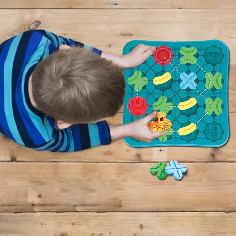 TrackLogic - Jeu de puzzle voiture stimulant avec blocs mobiles et défi de construction de piste