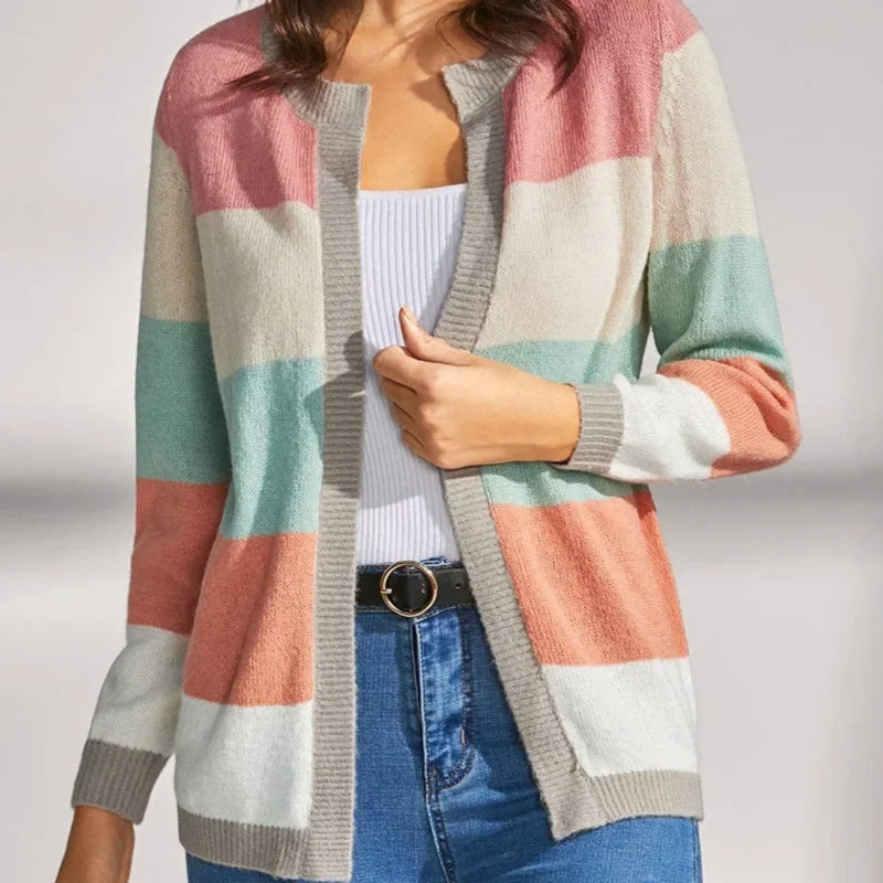 Annabelle – Cardigan a maniche lunghe con chiusura a bottoni e scollo rotondo