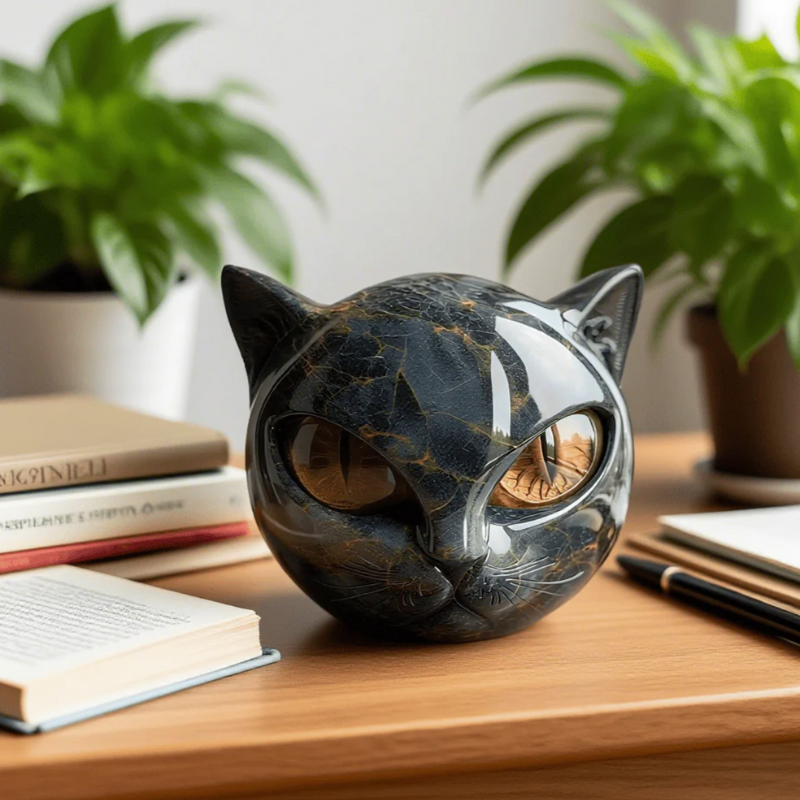 CatAura - Mini scultura portatile di gatto con design decorativo