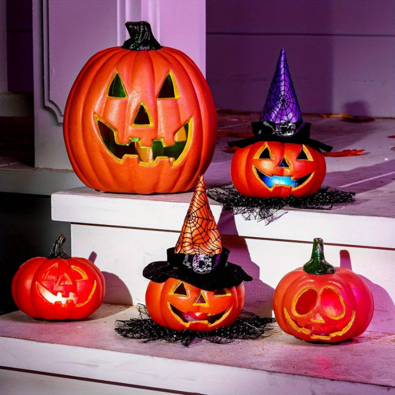 Set di zucche LED per decorazioni di Halloween
