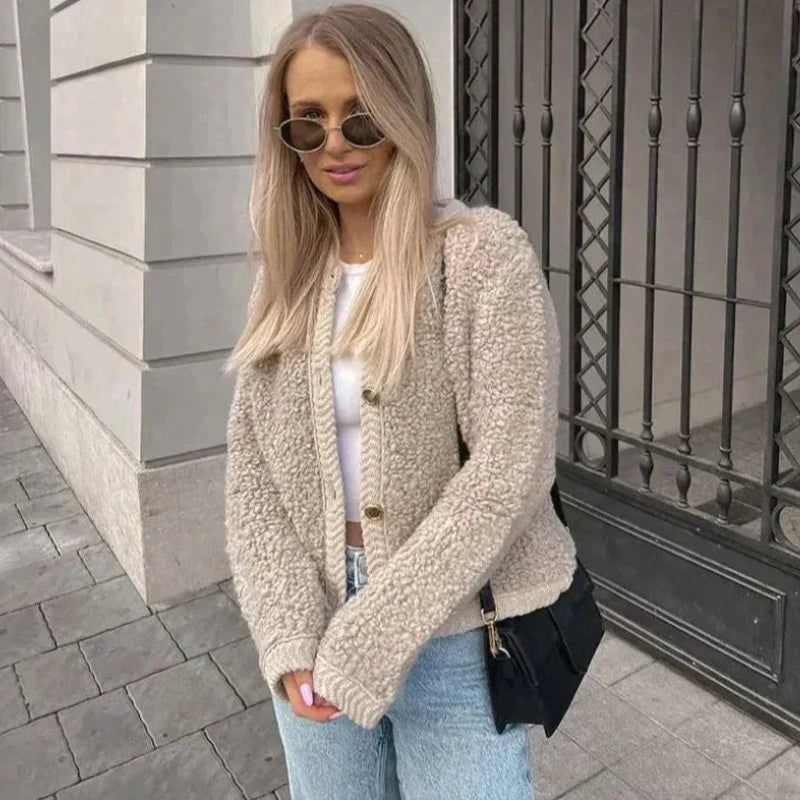 Margaret - Cardigan a manica lunga con chiusura a bottoni