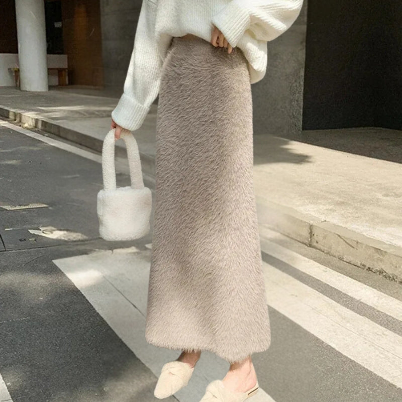 Imogen – Gonna lunga a vita alta con fodera in pile