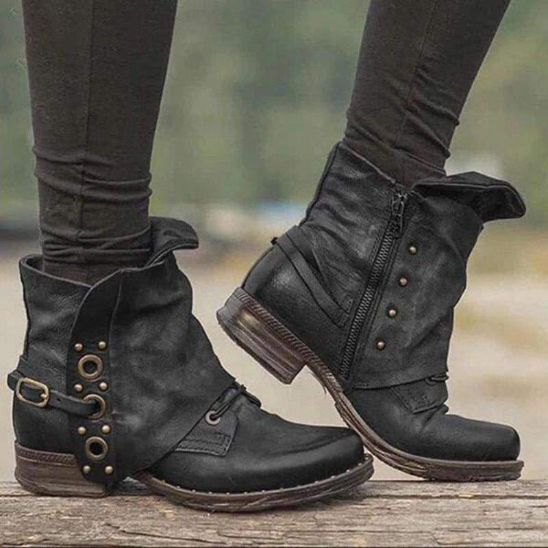 Norah – Bottines antidérapantes avec boucle réglable et fermeture éclair