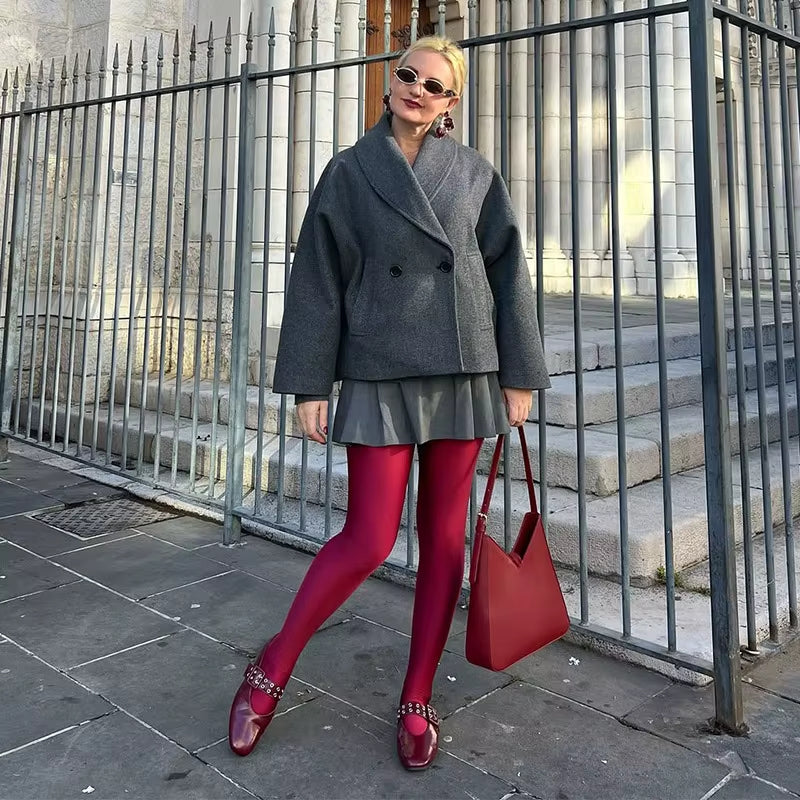 Mia - Long sleeve jacket with button and side pockets