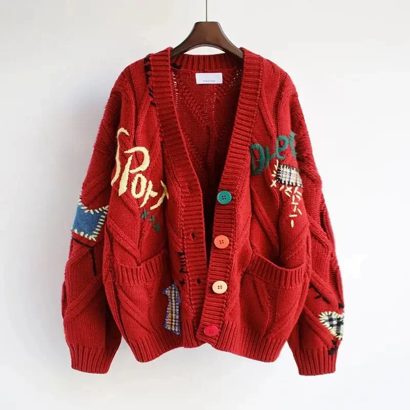 Freya – Loose Fit Printed Cardigan with Pockets and Long Sleeve