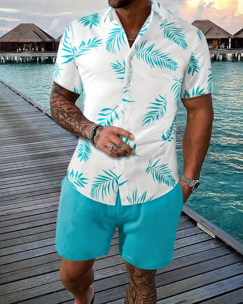 Logan – Stylish two-piece set with floral shirt and comfortable shorts