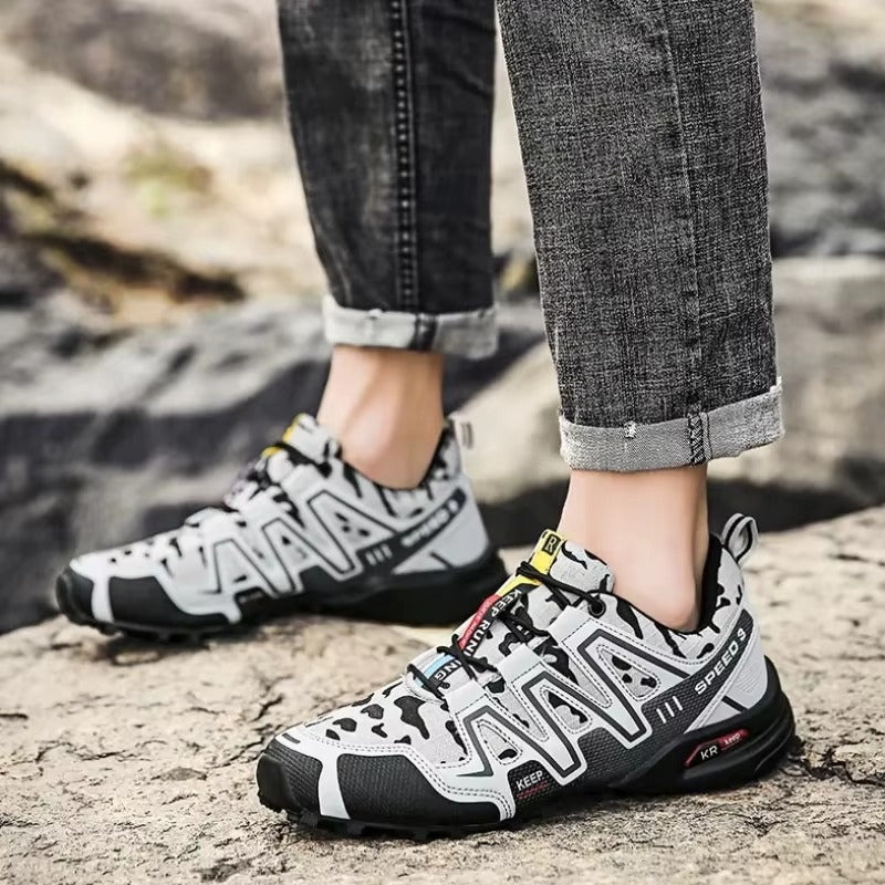 TrekMaster – Sneakersy z antypoślizgową podeszwą i okrągłym noskiem