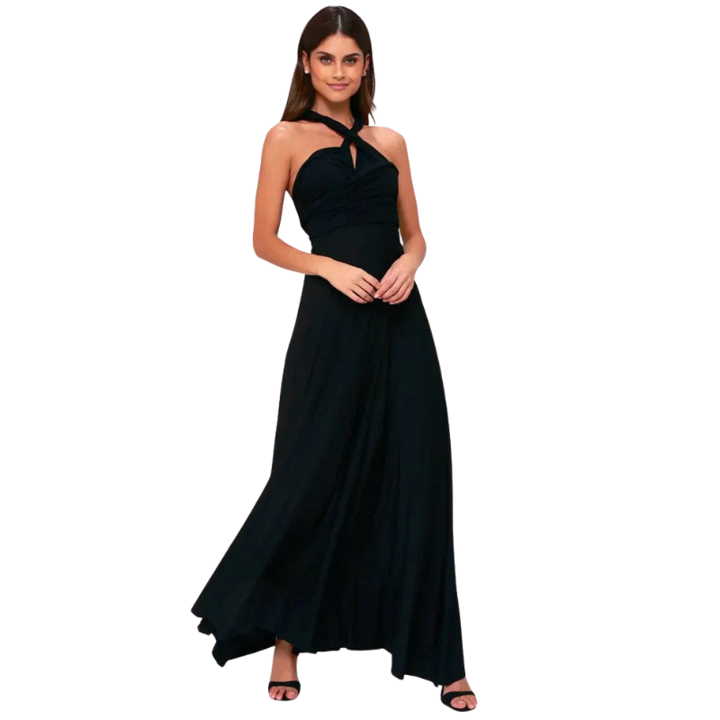 Ariana – Robe maxi portefeuille avec silhouette fluide et fermeture à nouer réglable