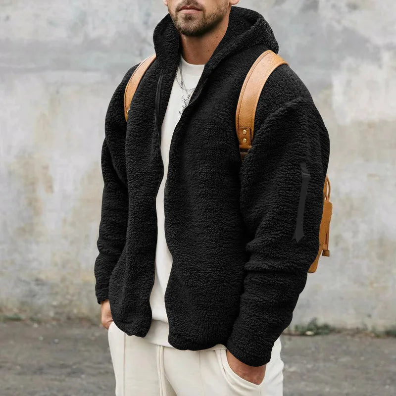 Connor - oboustranná mikina s kapucí a zapínáním na zip | dlouhý rukáv pro každodenní nošení | velikosti S–3XL | šedá, modrá, černá, khaki