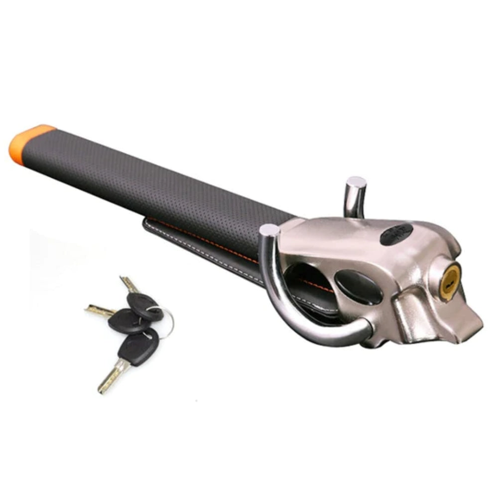 LockShield – Drievoudige autobeveiligingsstang met sabotagewaarschuwing en stuurwielbescherming