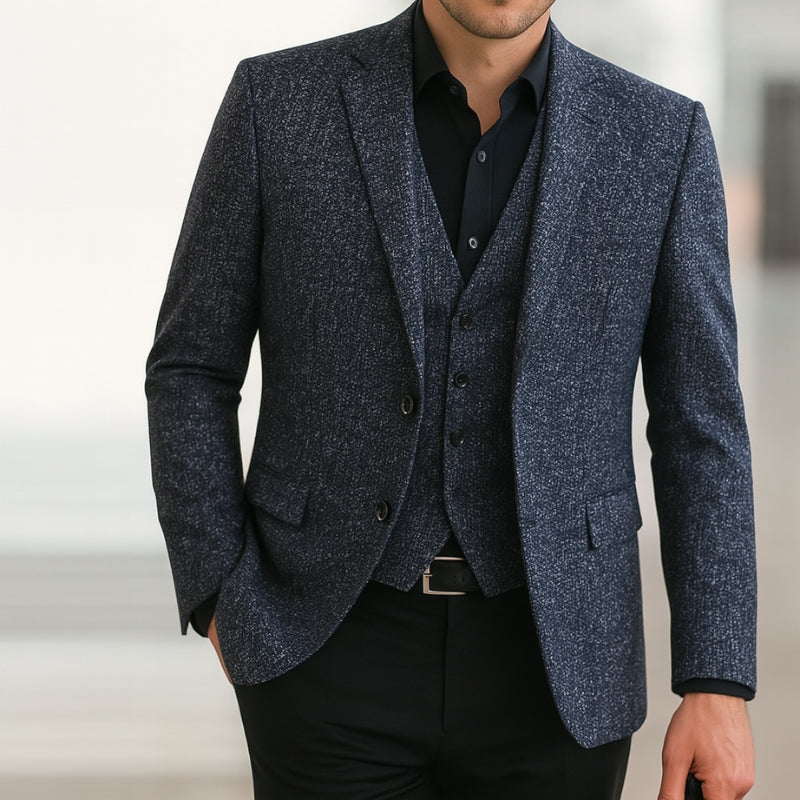 Blazer da uomo slim fit a manica lunga per ufficio ed eventi