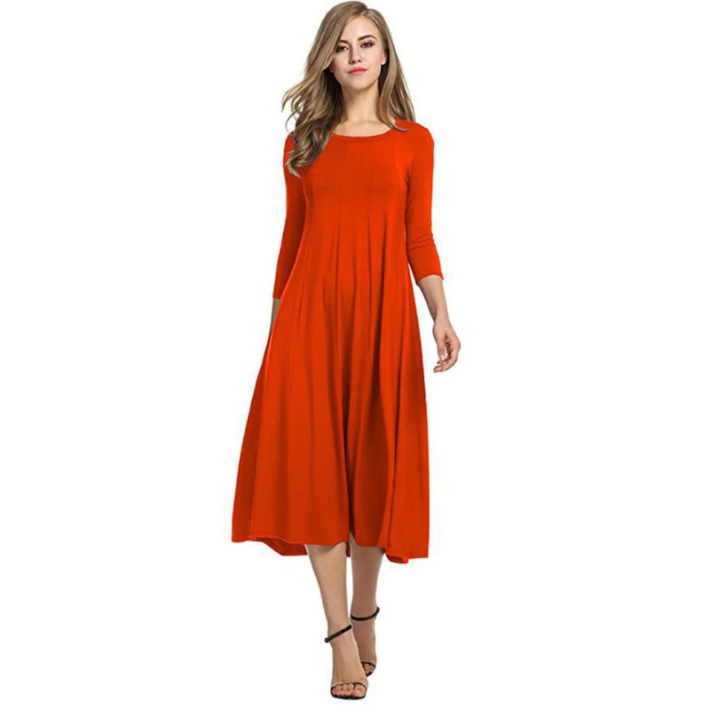 Chloe - Rochie maxi elegantă cu mâneci scurte și decolteu rotund