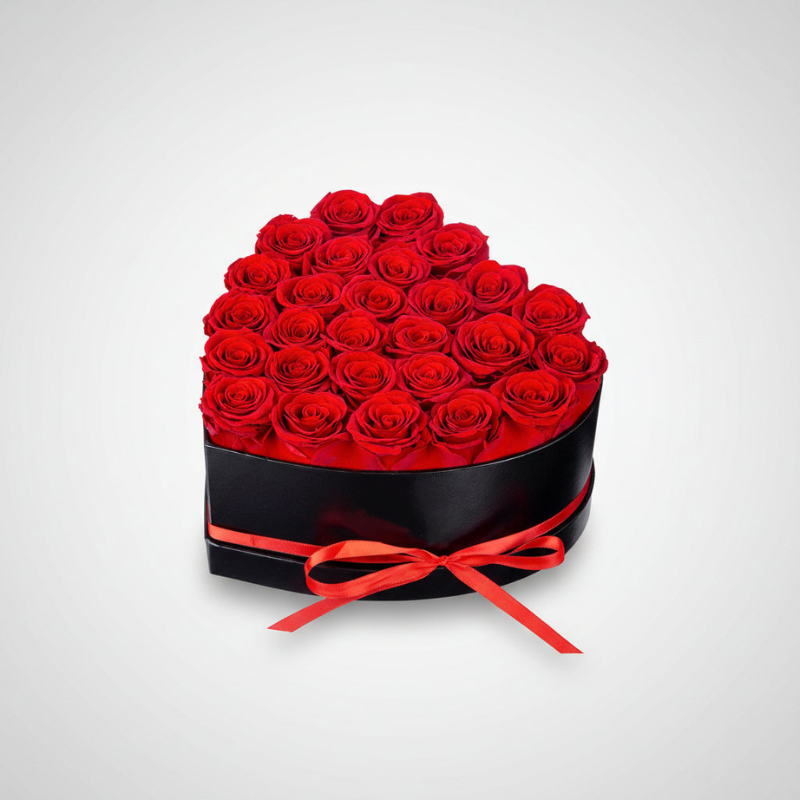 Regalo per la Festa della Mamma | Scatola di Fiori di Rosa a Forma di Cuore