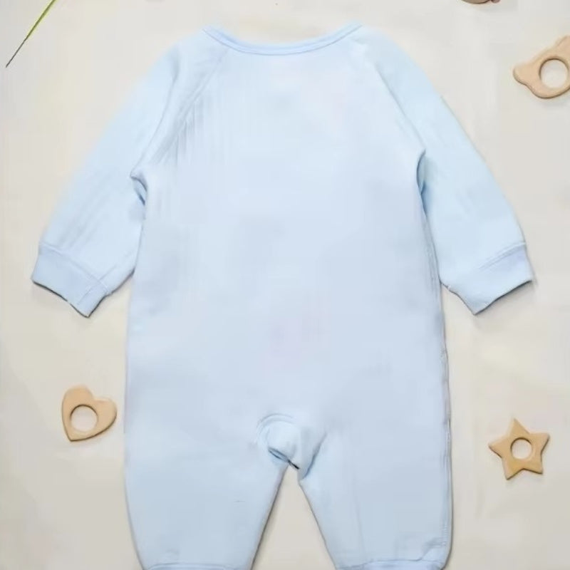 TinySteps - Salopetă pentru bebeluși cu mâneci lungi și detalii tricotate
