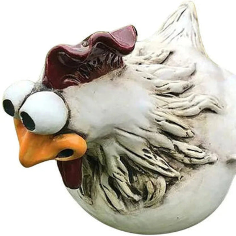 GardenPeep - Figurka kurczaka do ogrodu o uroczym wyrazie i zabawnym wzornictwie