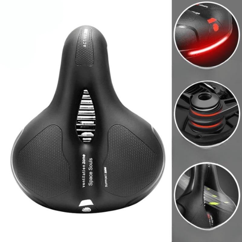 ErgoSeat – Comfortable padded bike saddle with ventilation zone and reflective safety strip