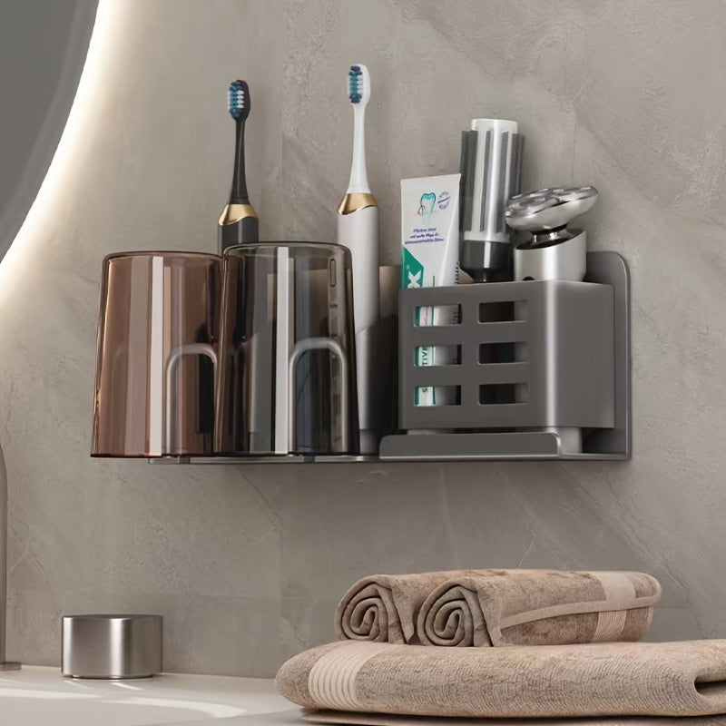 ToothMate – Wall-mounted Toothbrush Holder with Multifunctional Storage