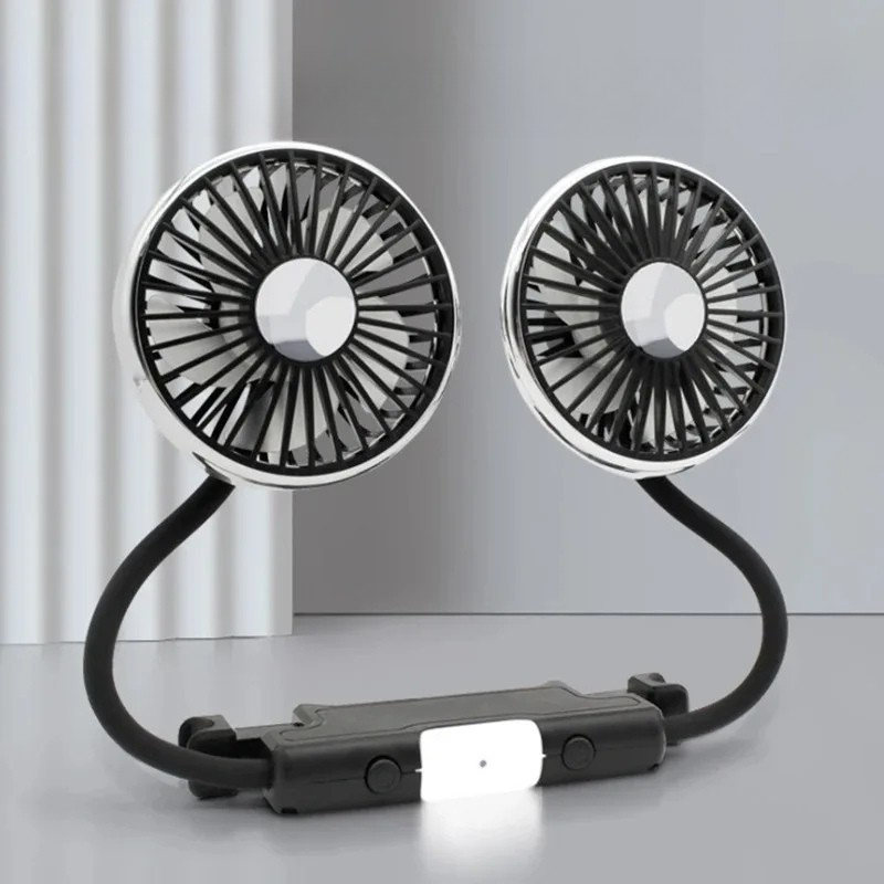 Ventilateur de voiture USB avec têtes rotatives doubles