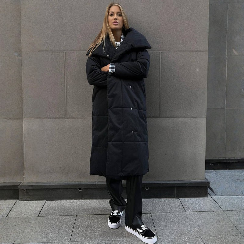 Brianna - Manteau long à manches longues avec taille ceinturée