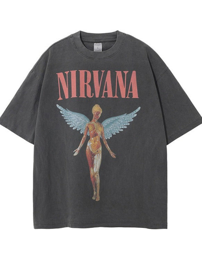 Riley – Stylowy T-shirt z krótkimi rękawami, okrągłym dekoltem i efektownym nadrukiem 3D