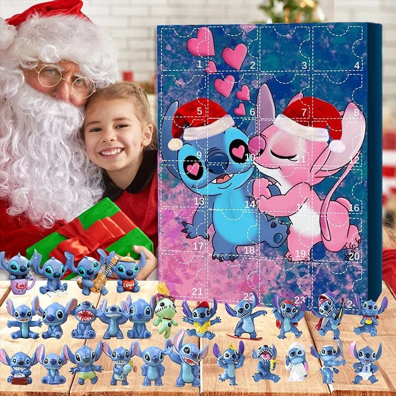 DisneyMagic – Calendrier de l'Avent Thème Disney avec Figurines Stitch et Mickey Minnie