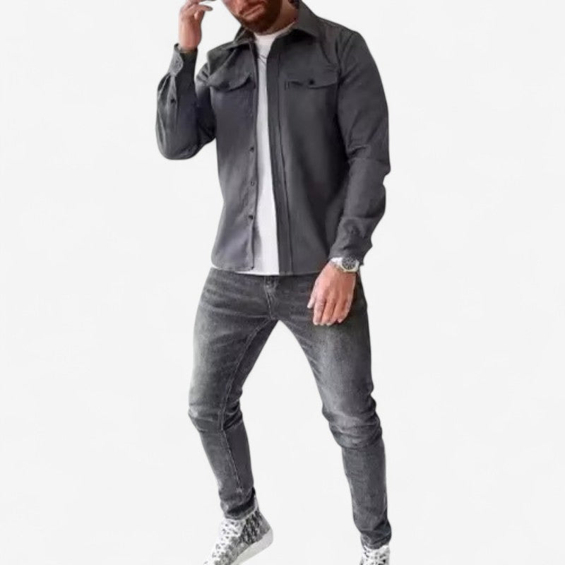 Mark – Cămașă cu mâneci lungi, guler căzut și nasturi