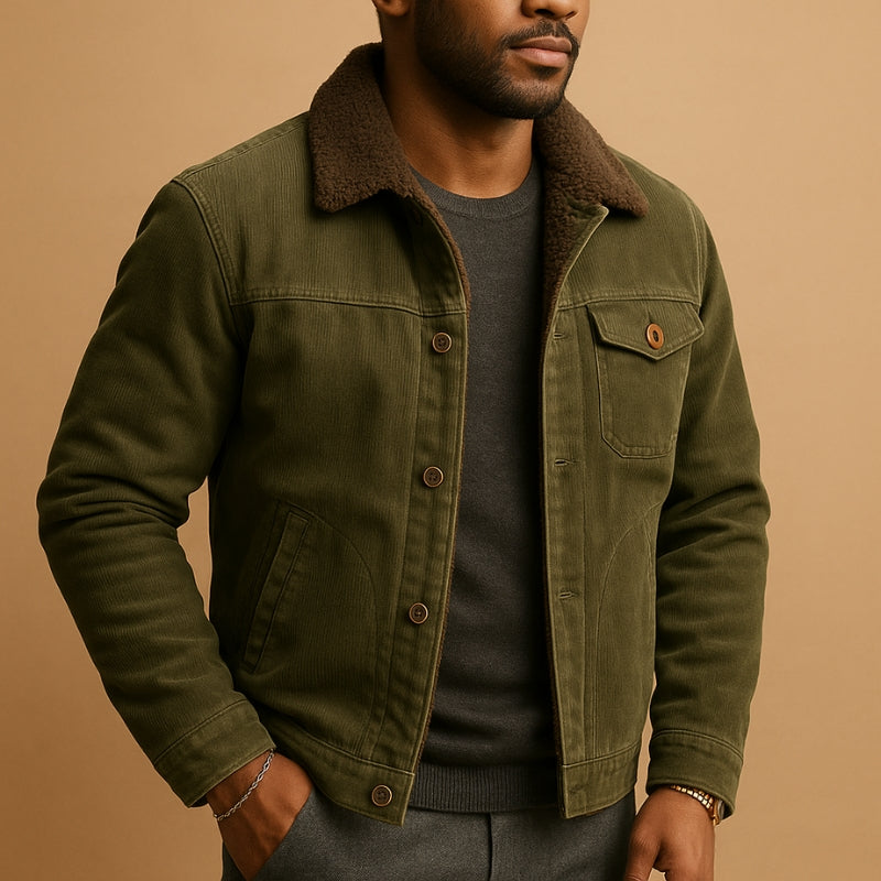 Francisco - Jacket with Long Sleeves, Button Closure, and Lapel Collar