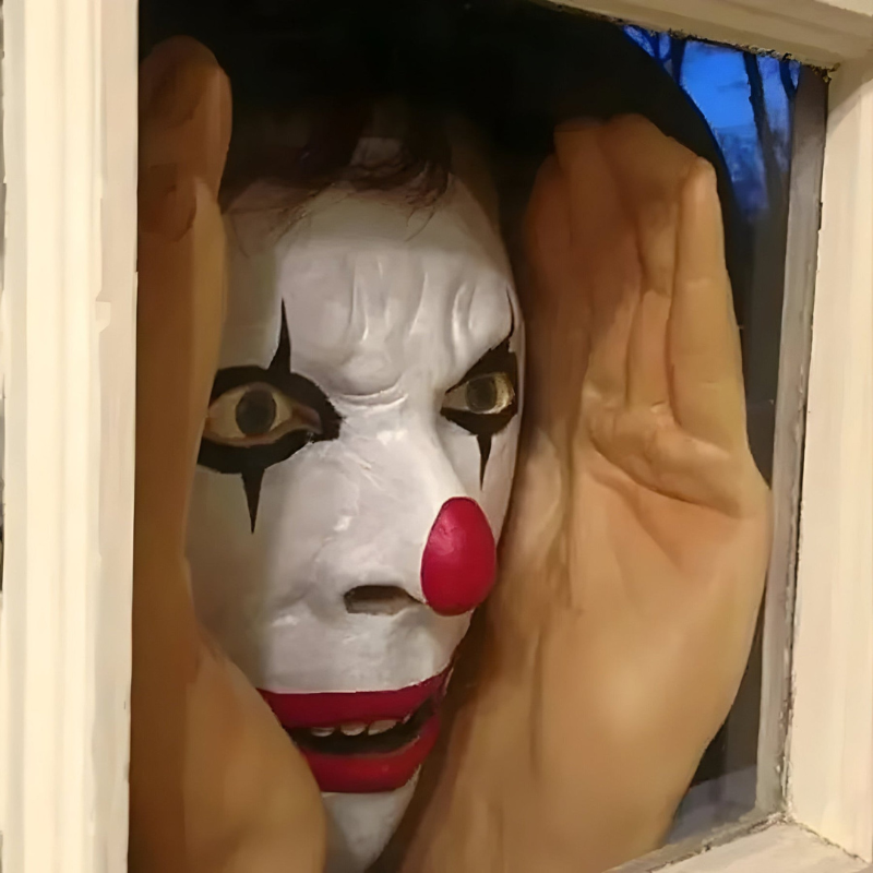William – Masque de clown suspendu pour décoration de fête ou murale
