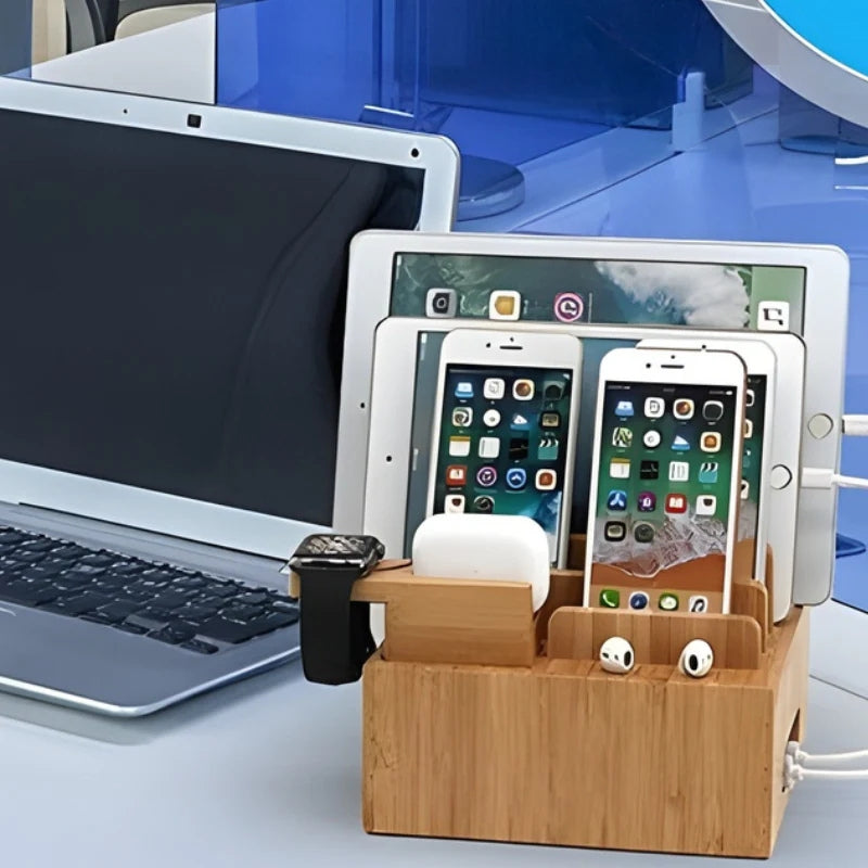 ChargeNest – USB nabíjacia stanica s 5 portami a organizérom