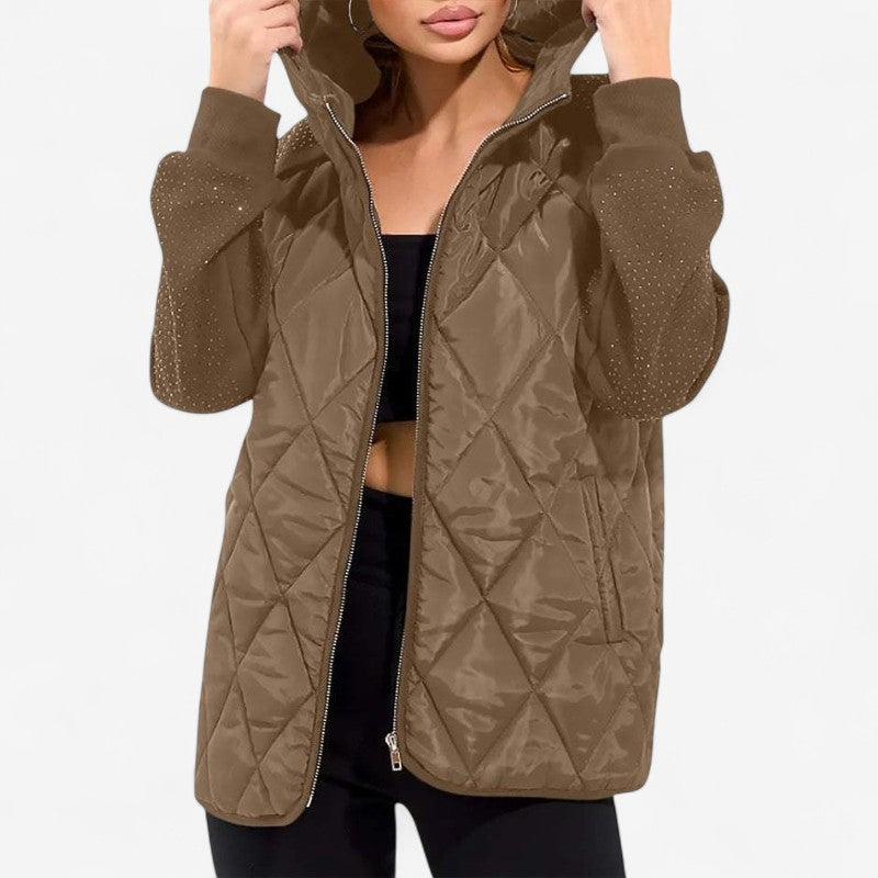 Zinora – Vest with Hood, Zipper, and Long Sleeves