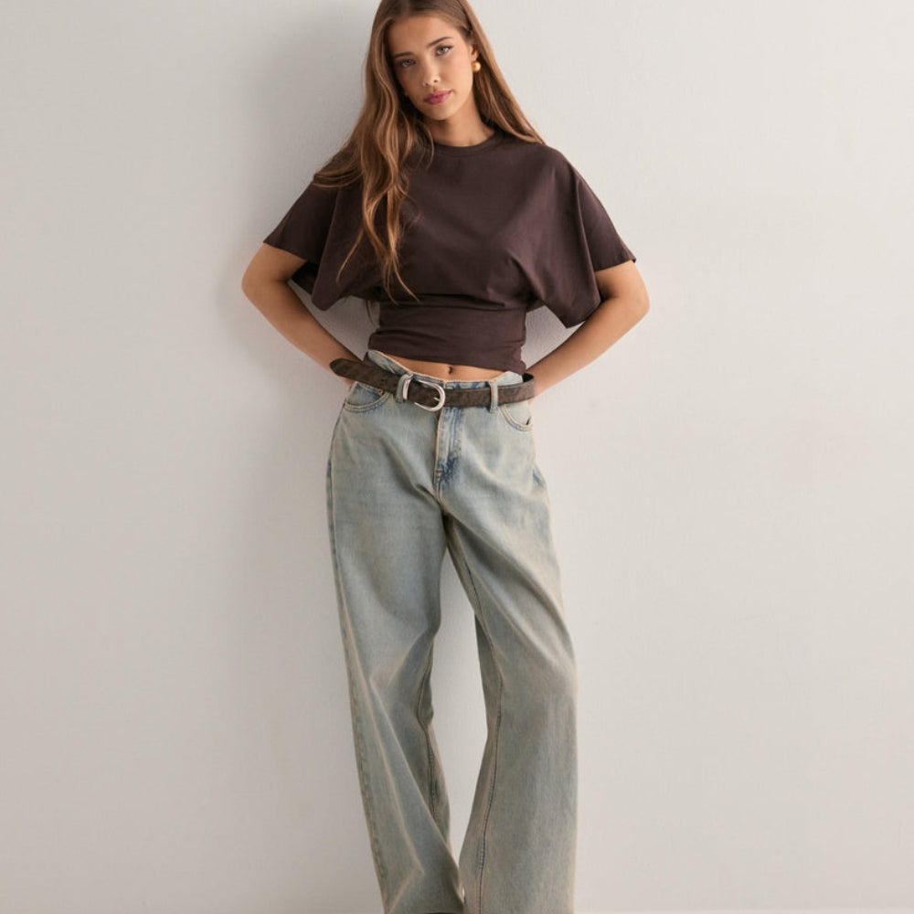 Hannah - Trendy tričko s kulatým výstřihem a krátkými rukávy
