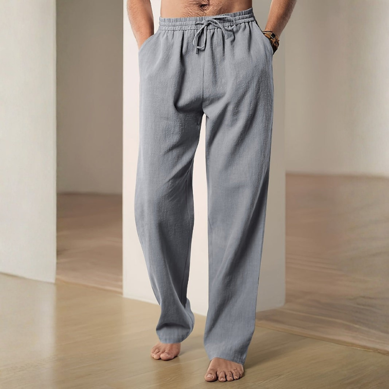 Elastic Waist Pants with Adjustable Drawstring