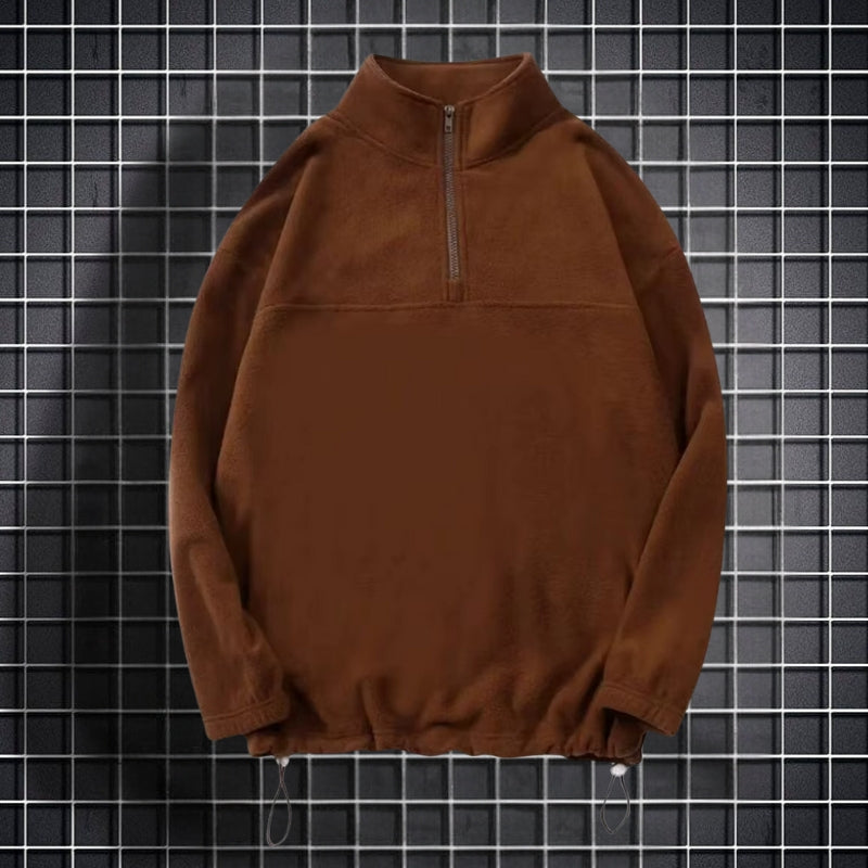 Sean – Pull polaire manches longues avec col zippé | Coupe décontractée et confortable pour un usage quotidien | Design doux et chaud | Tailles S–XL | Gris, Marron, Noir