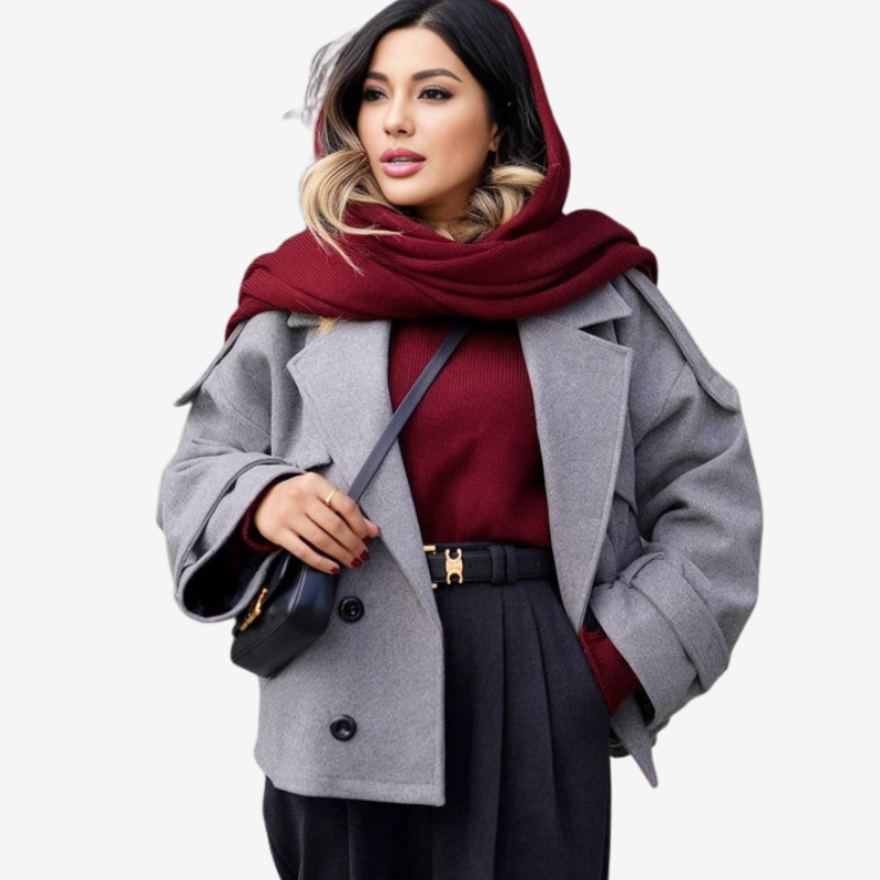 Athena - Cappotto a maniche lunghe con colletto a rever