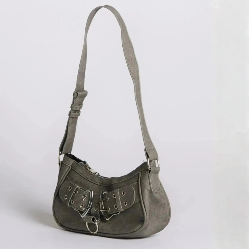 Women’s shoulder bag adjustable straps buckle zipper