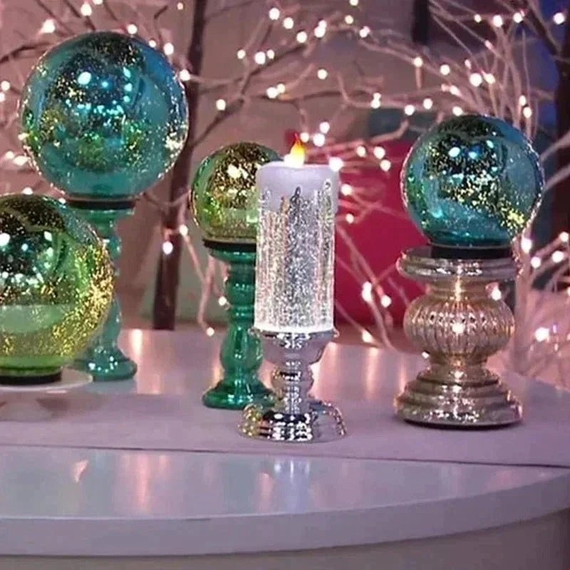 LumiGlow – LED Flameless Candle with Rotating Glitter Lights