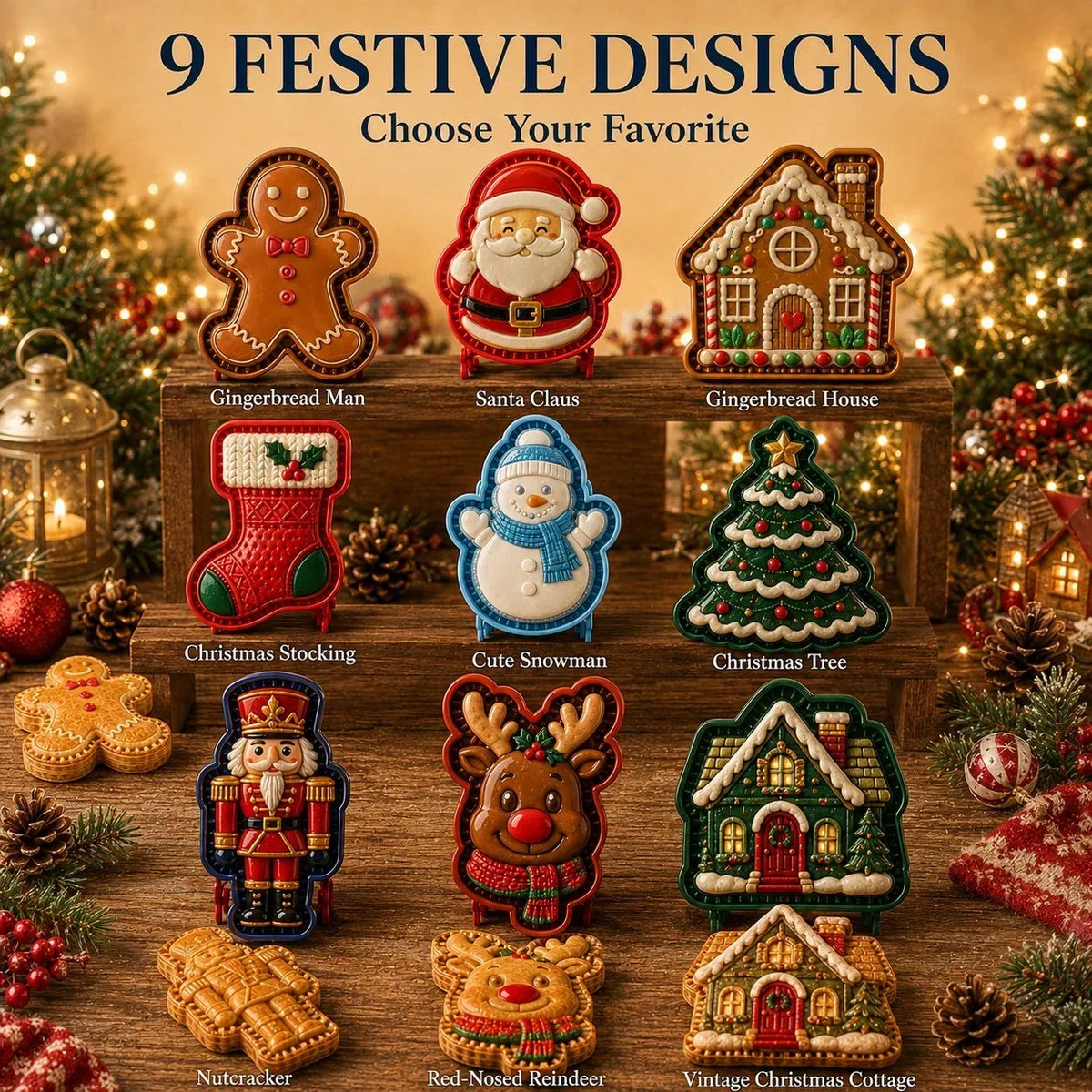 Cake Mold - Mini Cake Mold With 9 Festive Designs