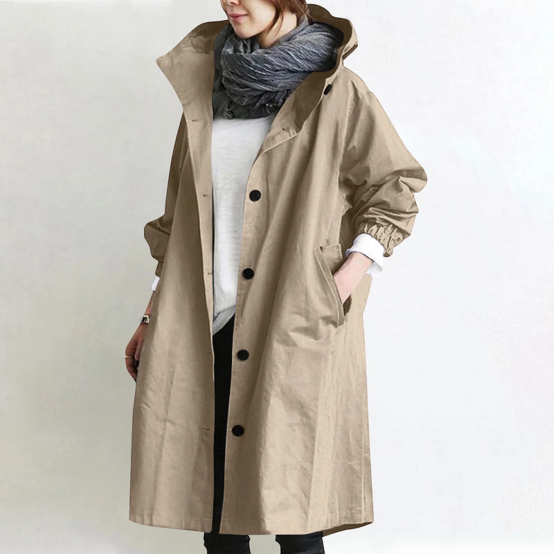 Trench-coat oversize à manches longues pour femme