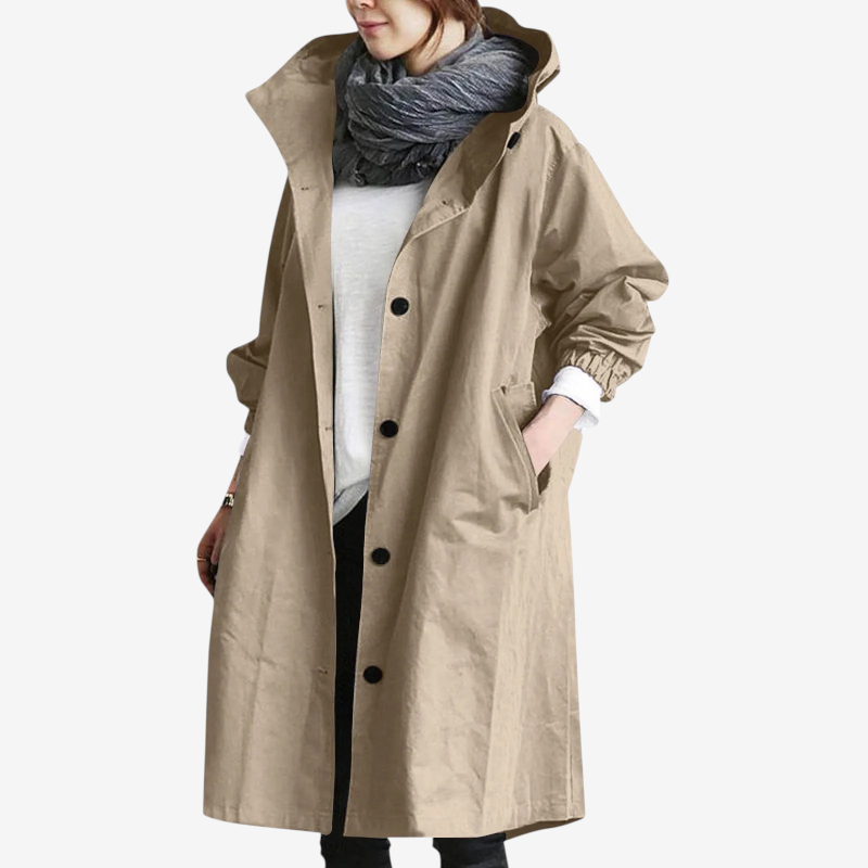 Trench-coat oversize à manches longues pour femme