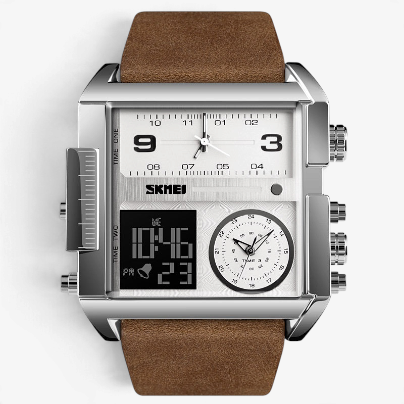 ChronoTwin - Reloj de doble movimiento con esfera extragrande de 50mm