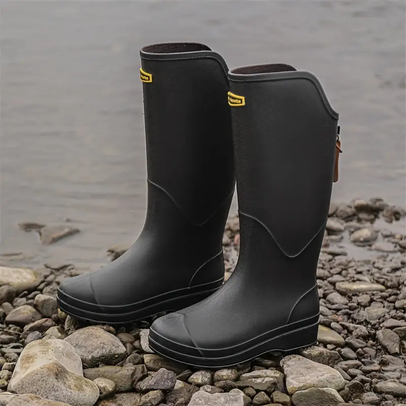 Blina – Bottes de pluie montantes jusqu'aux genoux avec semelle texturée et fermeture éclair élégante