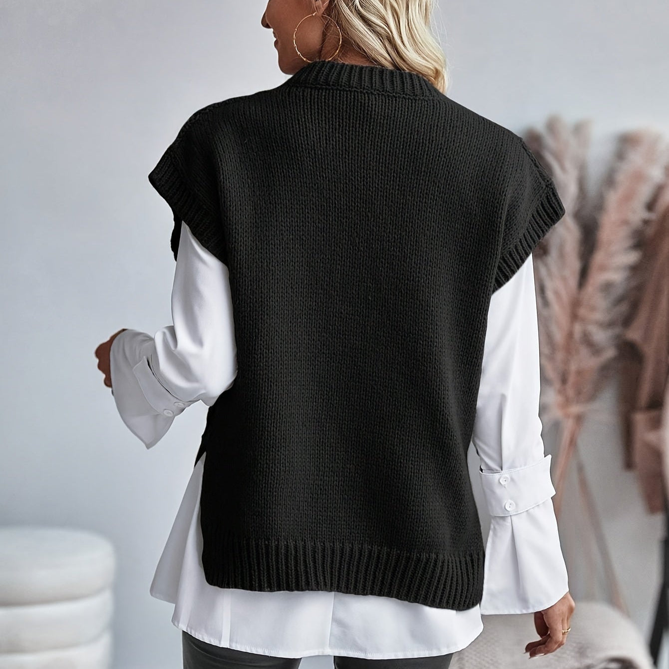 Gisela - Maglione senza maniche lavorato a maglia con stile e comfort a strati