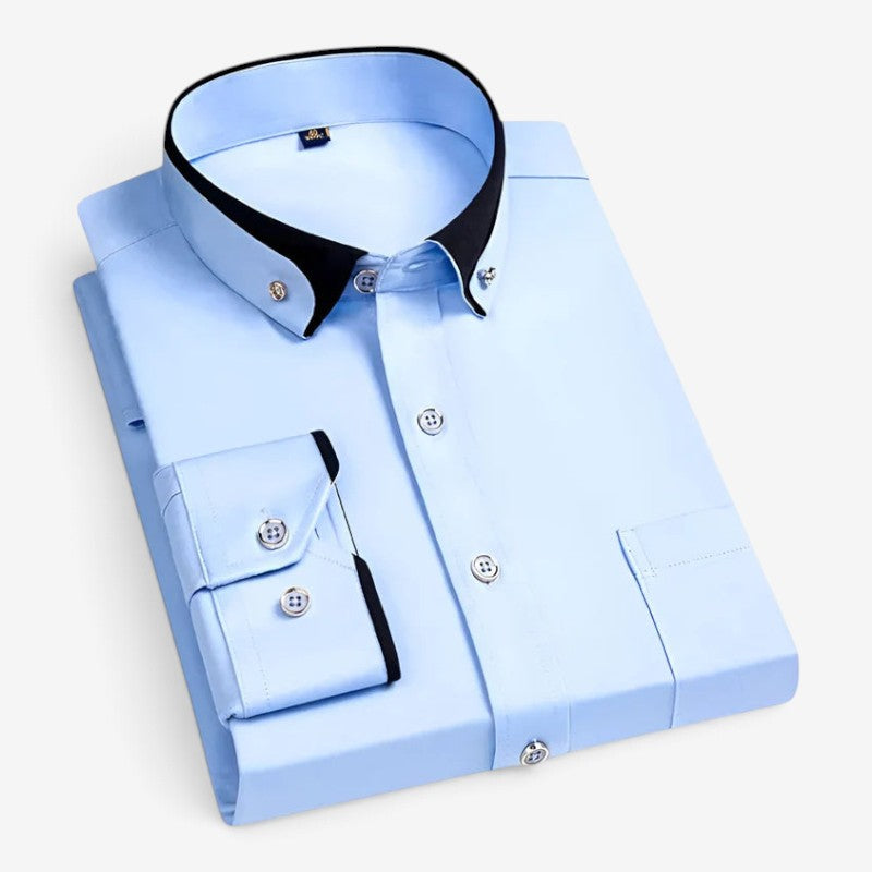 Shirtex – Pánská košile s dlouhým rukávem, klasickým límcem a zapínáním na knoflíky