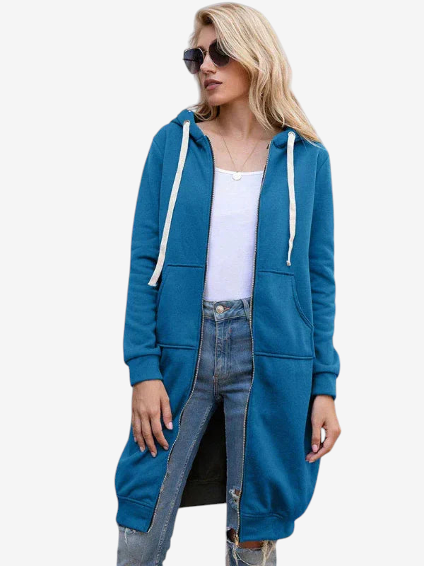 Drapely - Long Hooded Jacket with Loose Fit